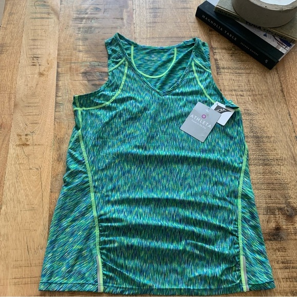 Athleta Womens Green Blue Burnout Running Athletic Tank Size Small - Picture 9 of 13